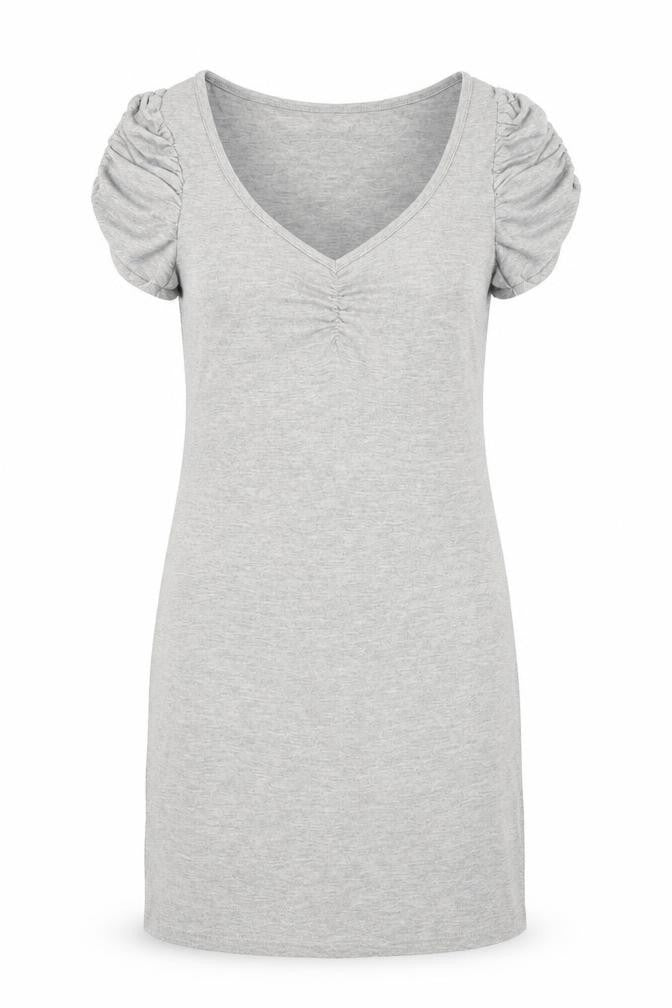 Front view of H&M women’s grey t-shirt dress, size XS