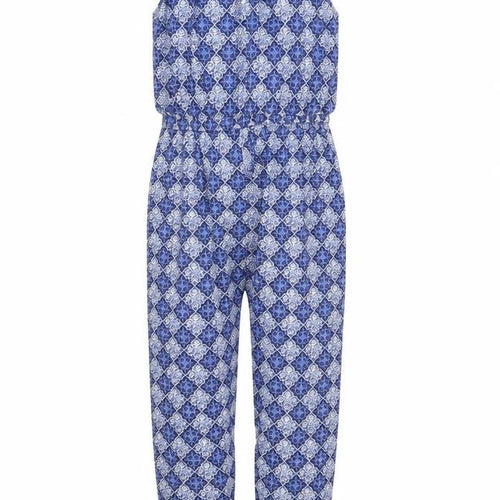 Monsoon Girls Blue Argyle/Diamond  Jumpsuit One-Piece Size 8 Years