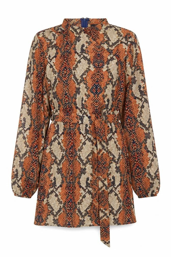 AX Paris Womens Brown Animal Print  A-Line  Size 8  - Snake print