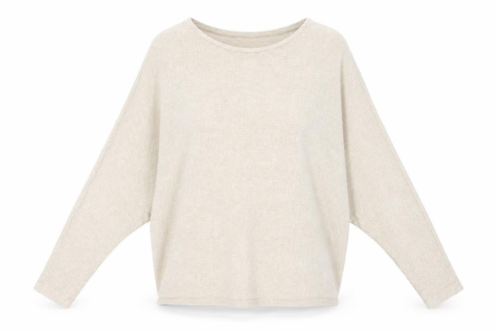 Front view of H&M women’s beige jumper, size S