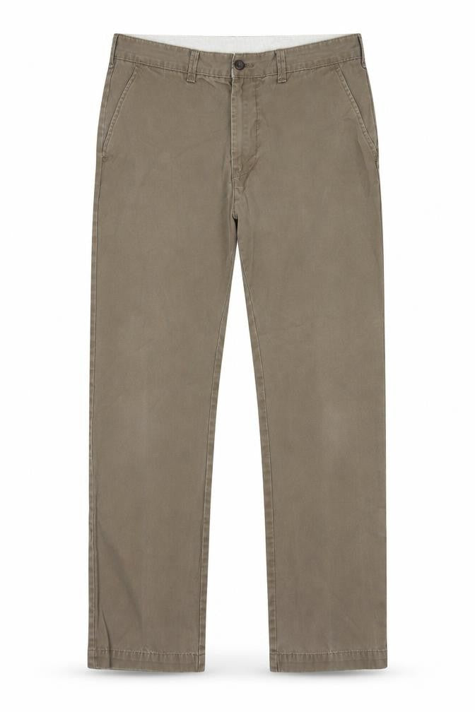 Front view of Marks & Spencer women’s brown trousers, size UK 34, in, 29-inch leg