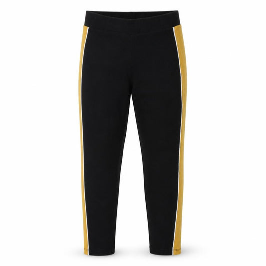 Front view of Candy Couture girls’ black capri trousers, size 9, years