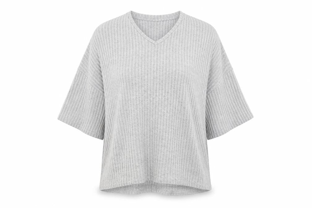 Front view of New Look women’s grey top pyjama top, size M