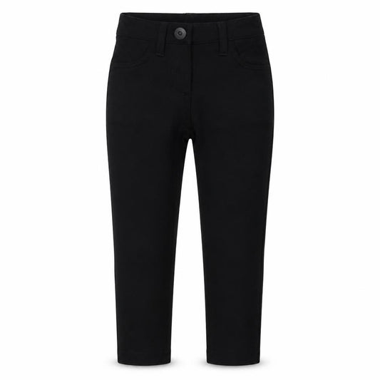 Front view of Preworn girls’ black pedal pusher trousers, size 4-5, years