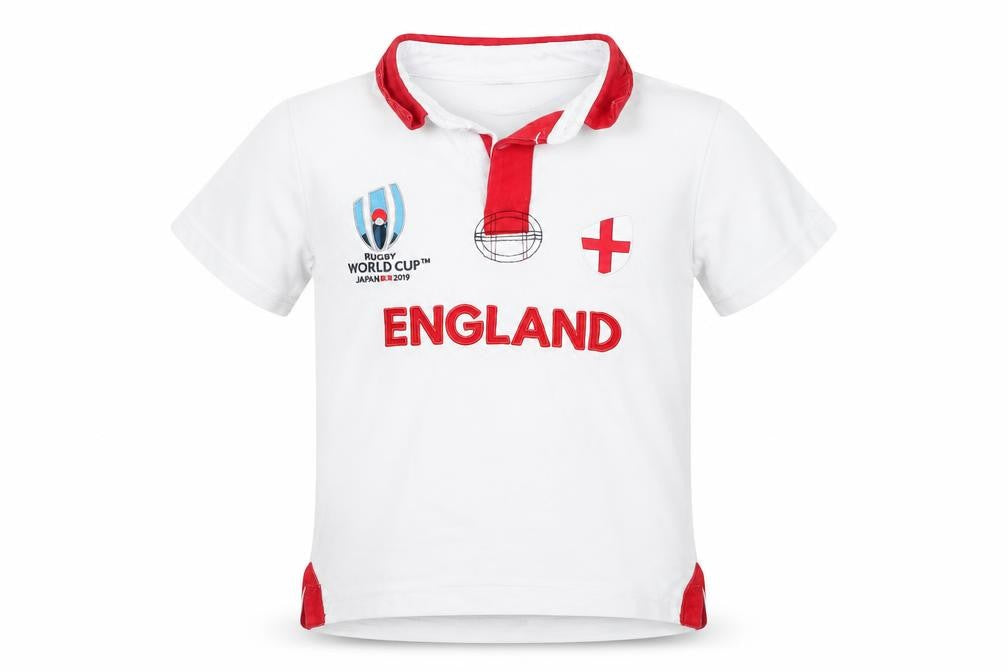 Rugby World Cup 2019 Girls White   Basic Polo Size 7-8 Years  - England
