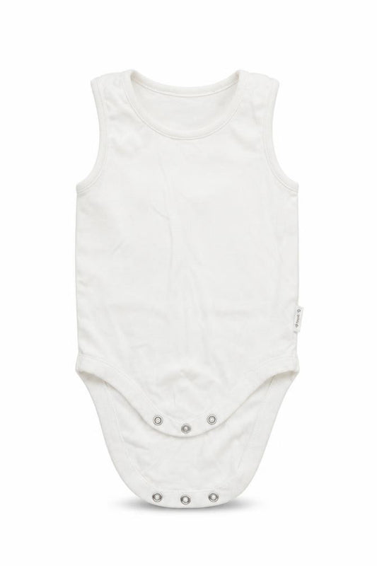 Front view of Next boys’ white babygrow one-piece, size 6-9, months