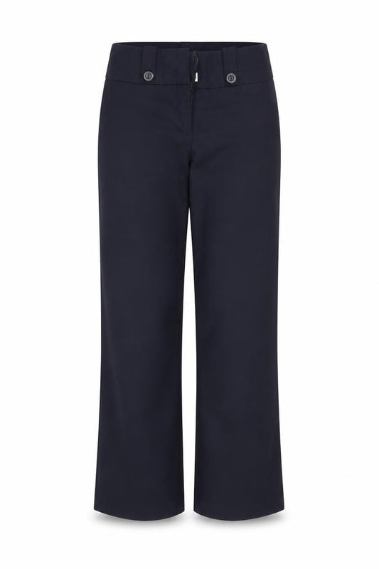 Front view of Back To School girls’ blue trousers, size 8-9, years - school trousers