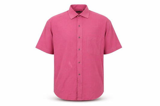 Front view of BHS men’s purple button-up, size 15.5