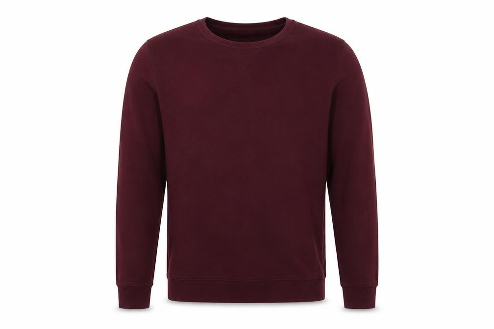 Front view of H&M men’s purple pullover sweatshirt, size S