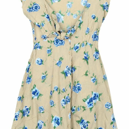 Motel Womens Beige Floral  Fit & Flare  Size XS