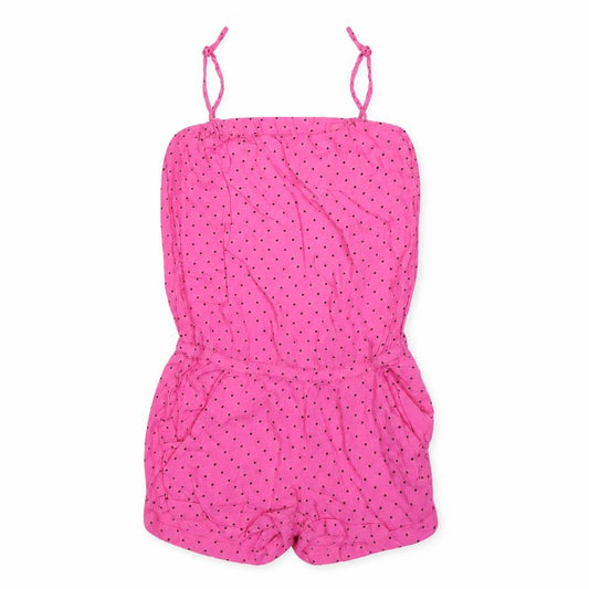 H&M Girls Pink Polka Dot  Playsuit One-Piece Size 10 Years