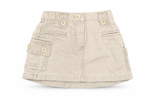 Front view of Next girls’ beige a-line skirt, size 3-6, months