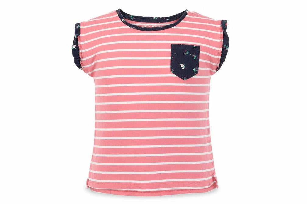 Nutmeg Girls Pink Striped   Pyjama Top Size 6-7 Years