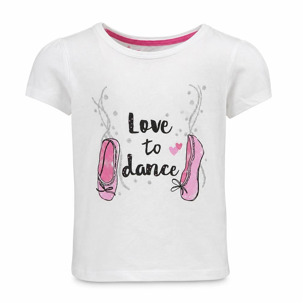 Primark Girls White   Basic T-Shirt Size 5-6 Years  - love to dance