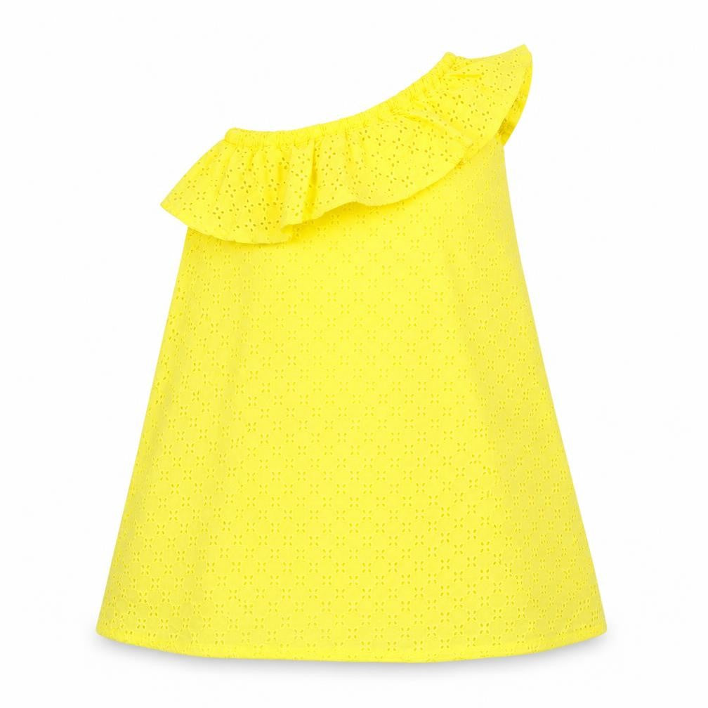 Matalan Girls Yellow Floral  A-Line  Size 7 Years