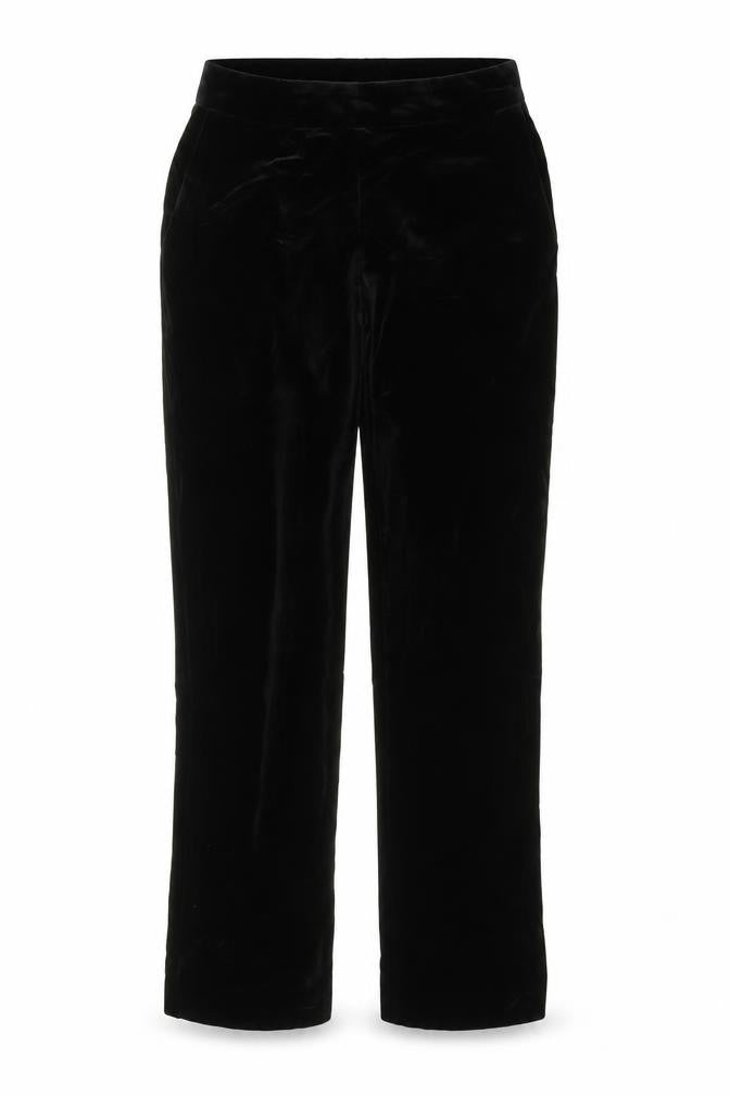 Front view of Marks & Spencer women’s black trousers, size UK 12, 30-inch leg