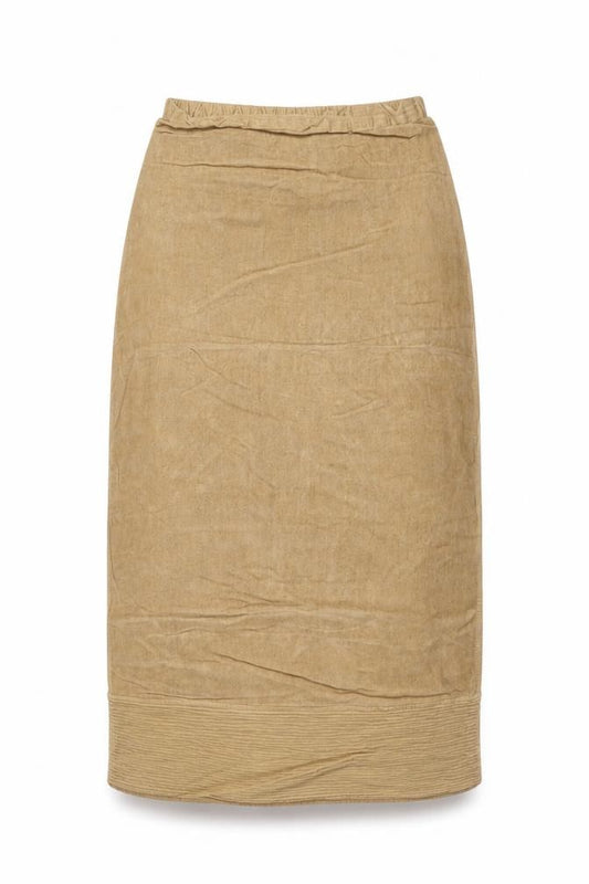 Front view of sarah women’s brown a-line skirt, size S