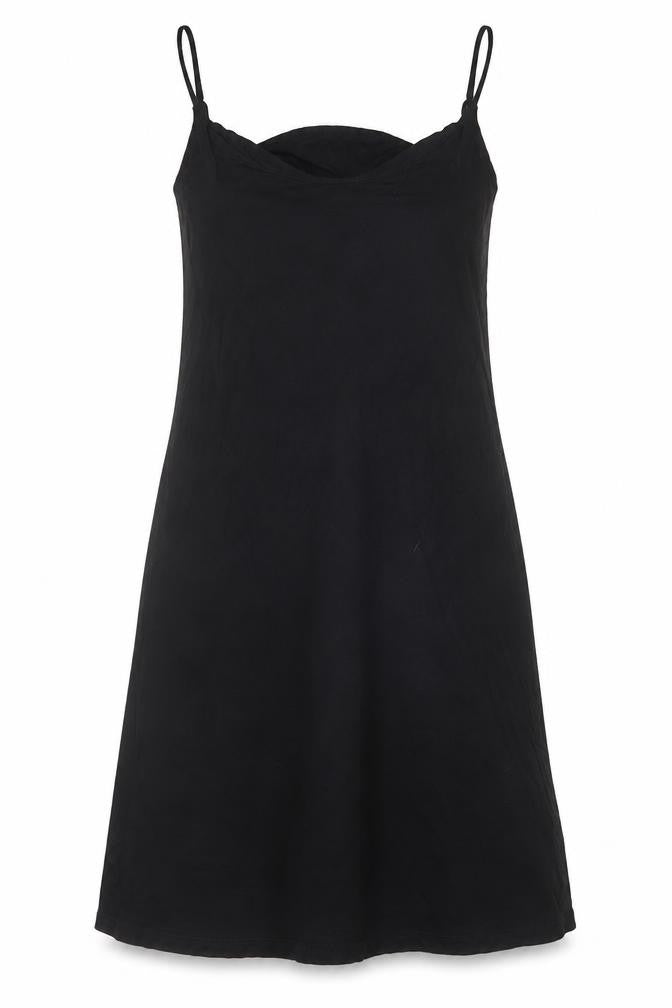 Front view of H&M women’s black tank dress, size XS