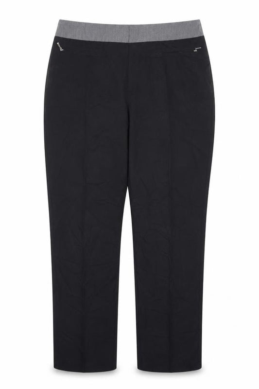 Front view of South women’s black trousers, size UK 16, 28-inch leg