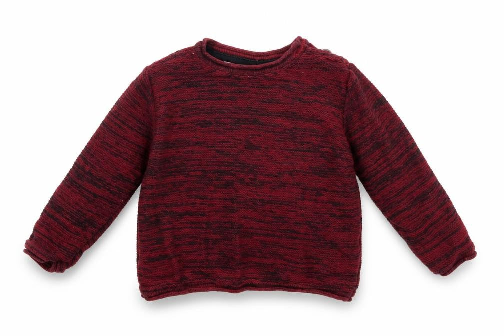 Front view of Primark boys’ purple jumper, size 12-18, months