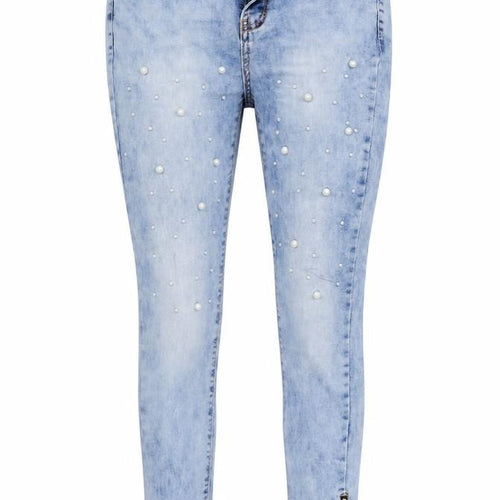 Miss DJ Womens Blue Polka Dot Denim Skinny Jeans Size 12 L27 in