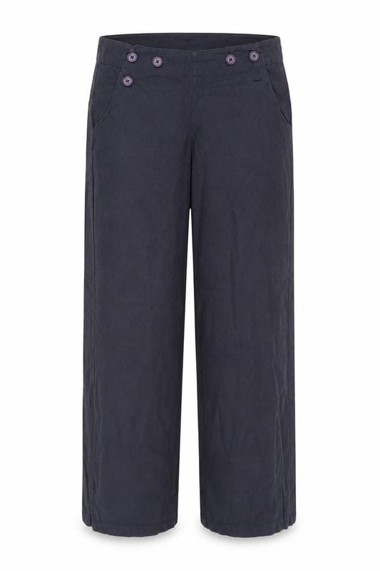Front view of Chillytime women’s blue trousers, size UK 14, 29-inch leg