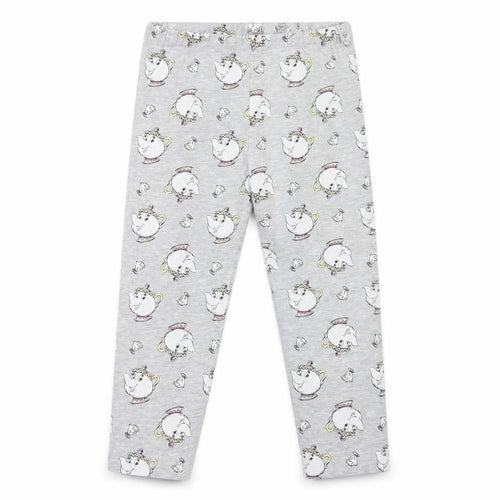 Disney Girls Grey Geometric  Top Lounge Pants Size 6 Years  - Beauty and the Beast