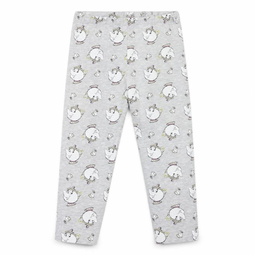 Disney Girls Grey Geometric  Top Lounge Pants Size 6 Years  - Beauty and the Beast