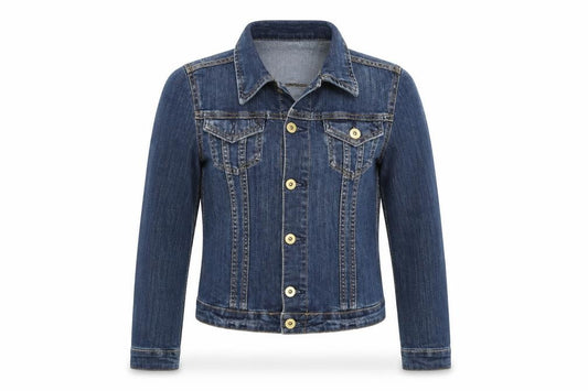 Front view of H&M women’s blue jacket, size UK 6