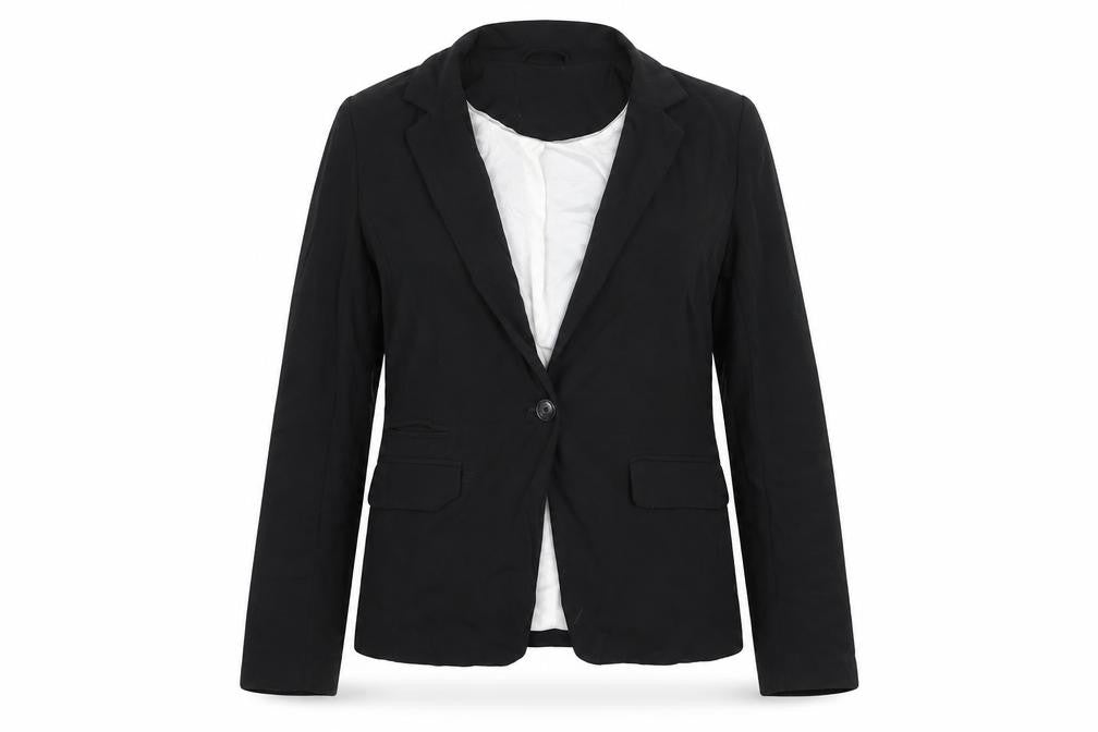 Front view of Dorothy Perkins women’s black jacket blazer, size UK 10