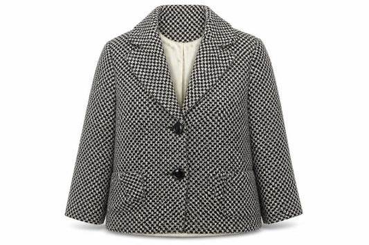 Front view of TCM women’s multicoloured check jacket coat, size UK 12