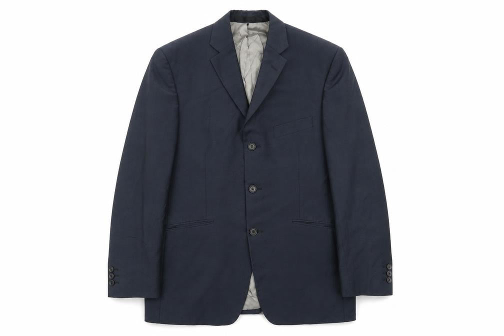 Front view of Marks & Spencer men’s blue jacket blazer, size 38