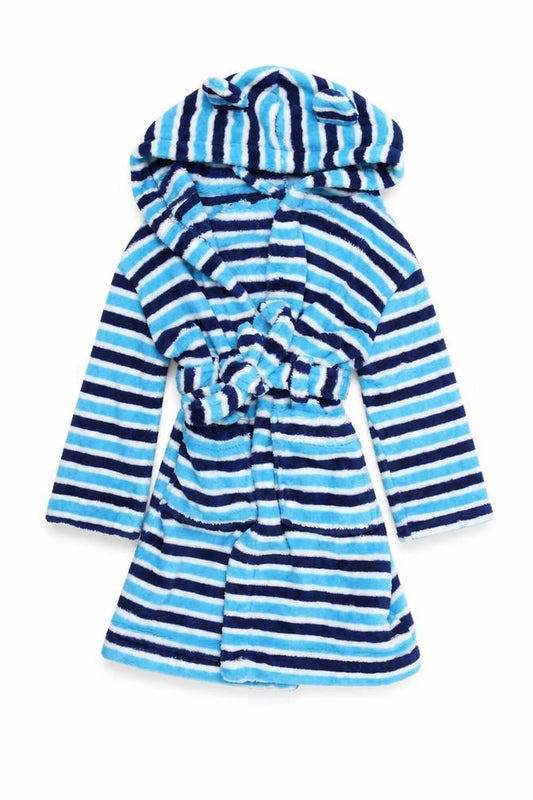Front view of John Lewis Baby Blue Striped Cami Gown, size 18-24, Months