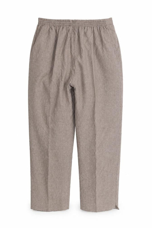 Front view of Preworn women’s brown trousers, size UK 18, 27.5-inch leg
