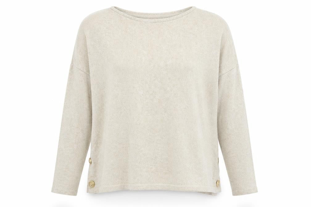 Front view of Dorothy Perkins women’s beige jumper, size UK 10