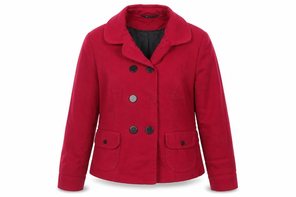 Front view of BHS women’s pink houndstooth jacket blazer, size UK 14