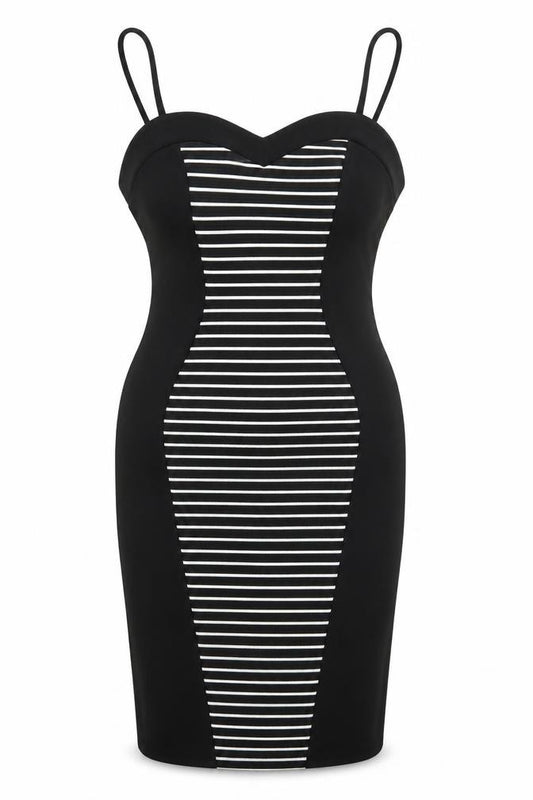 Front view of Jessica women’s multicoloured striped a-line, size UK 10