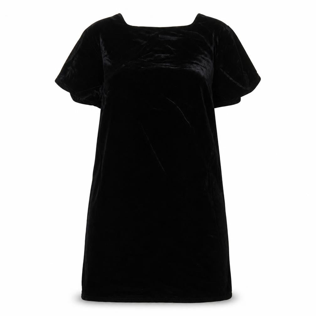 Preworn Womens Black  Velvet A-Line  Size S