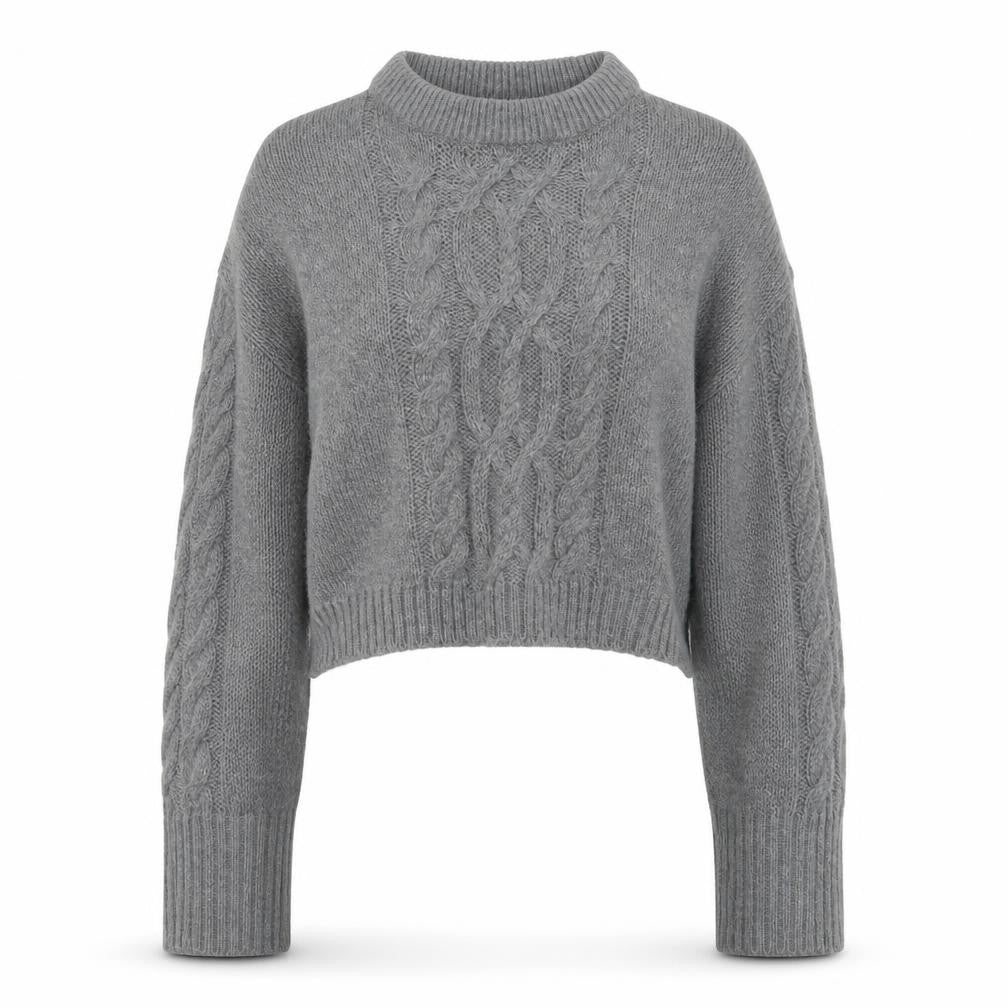 Front view of Divided women’s grey knit jumper, size XS, - oversized