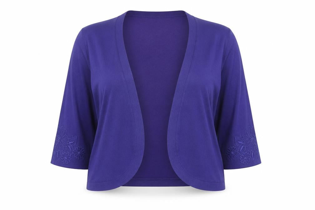 Front view of Together women’s purple cardigan jumper, size UK 16