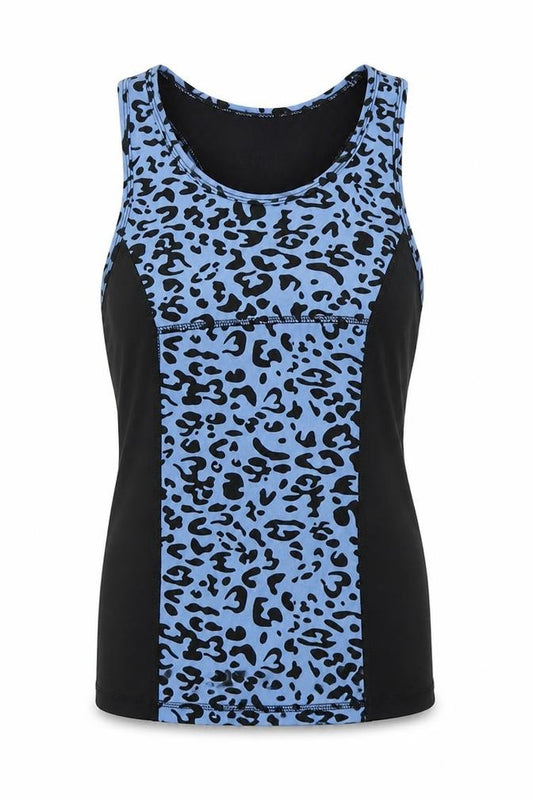 Front view of women’s black basic tank, size S