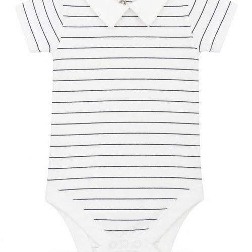 Nutmeg Baby White Striped  Babygrow One-Piece Size 0-3 Months
