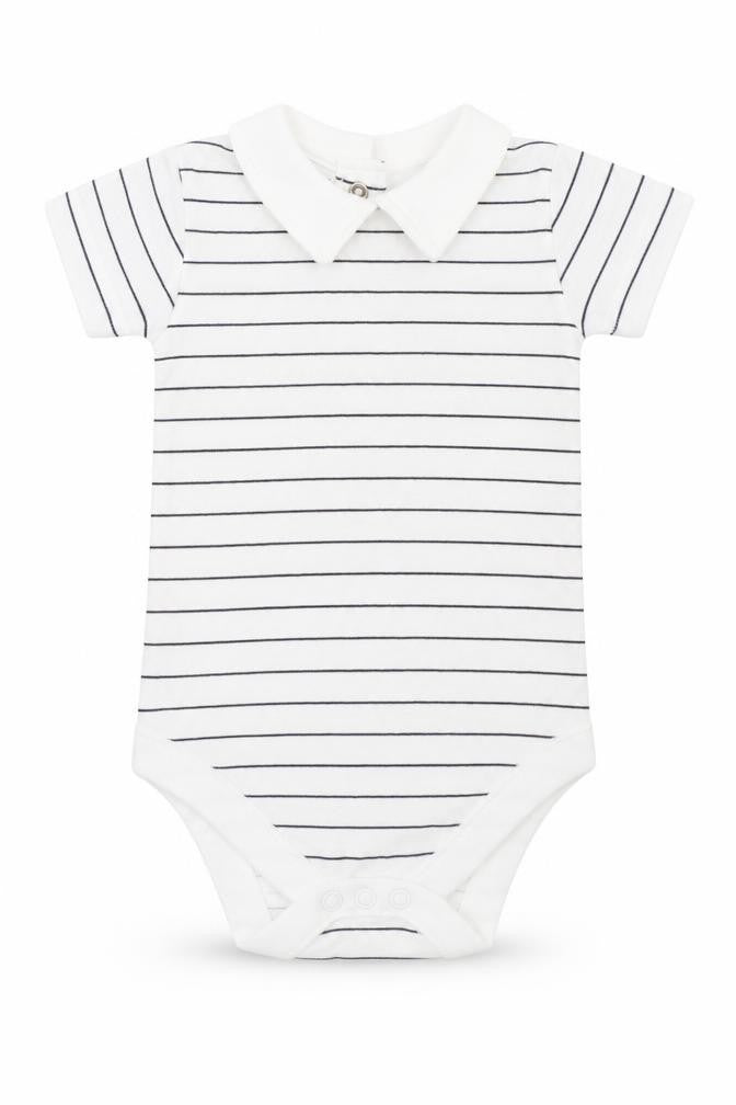 Nutmeg Baby White Striped  Babygrow One-Piece Size 0-3 Months