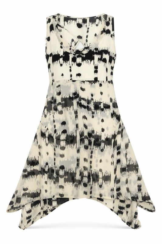 Front view of ASOS women’s beige fit & flare, size UK 8