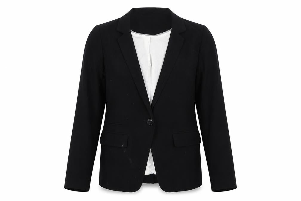 Front view of Dorothy Perkins women’s black jacket blazer, size UK 8
