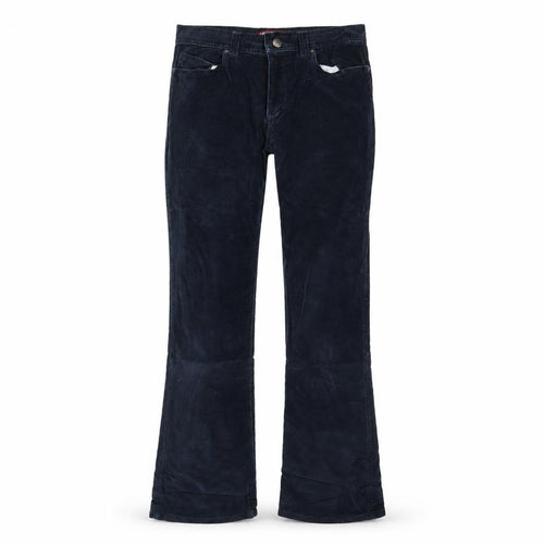 Denim & Co. Womens Blue  Velour Trousers  Size 10 L30 in