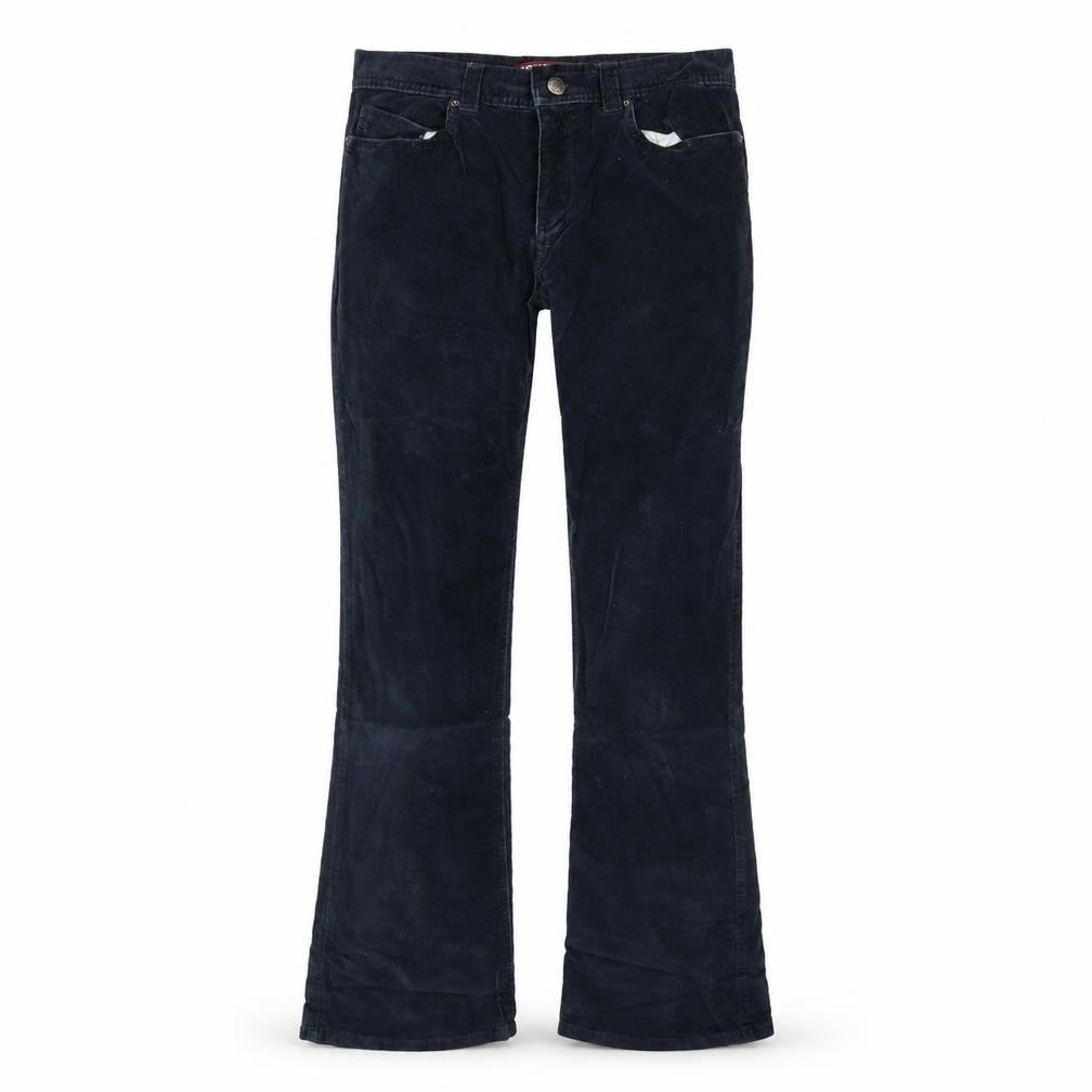 Denim & Co. Womens Blue  Velour Trousers  Size 10 L30 in