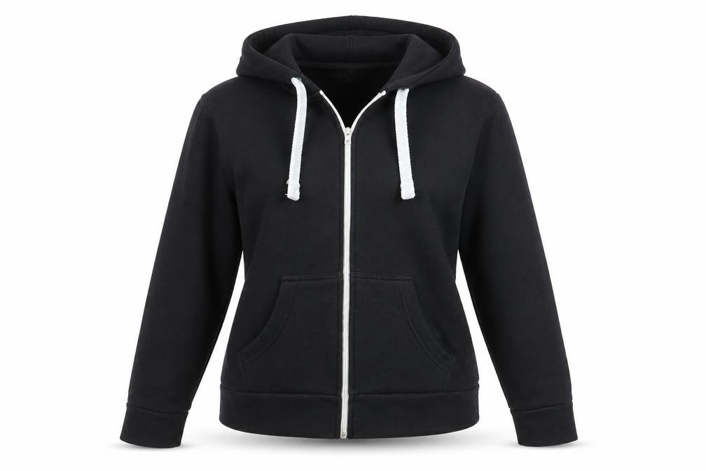 Front view of Urban diva women’s black jacket coat, size XL