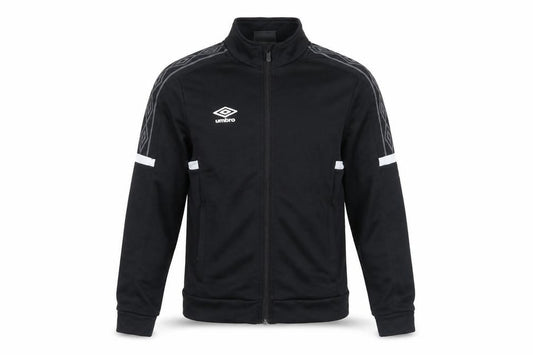 Front view of Umbro boys’ black jacket, size M