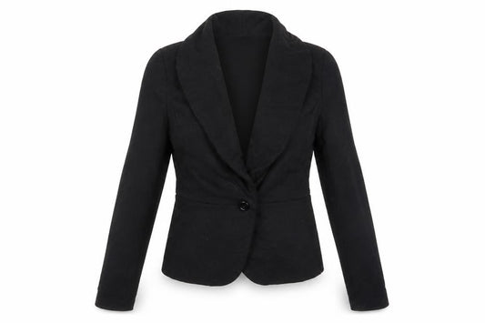 Front view of New Look women’s black jacket blazer, size UK 10